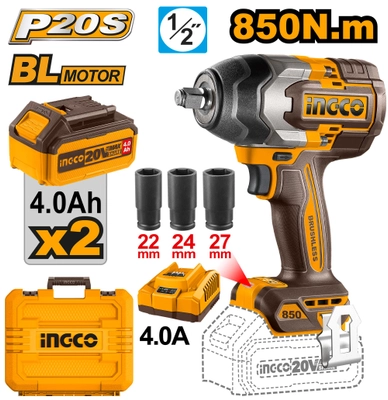 [toolsmart2072] CORDLESS IMPACT WRENCH 850NM INGCO (CIWLI2085)