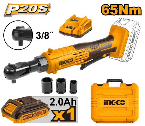 [ToolsMart320] CORDLESS RATCHET WRENCH 20V INGCO (CDRLI2060152)