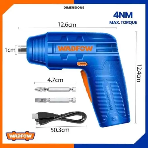 [toolsmart2092] CORDLESS SCREWDRIVER 4V WADFOW (WCV4404)