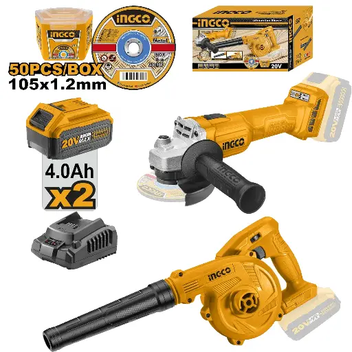 [toolsmart2093] CORDLESS SET BLOWER OR GRINDER INGCO (COSLI2211310)