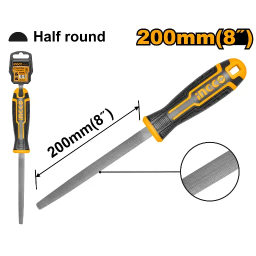 [ToolsMart4369] HALF ROUND STEEL FILE INGCO (HSHF088)