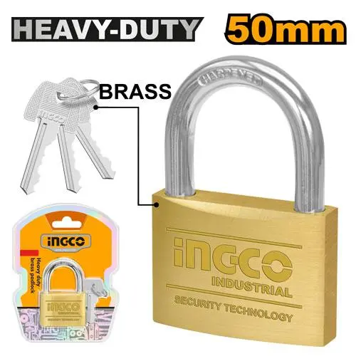 [toolsmart2591] HEAVY DUTY BRASS PADLOCK INGCO (DBPL0202)
