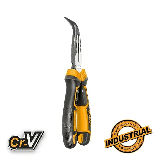 [toolsmart2604] HIGH LEVERAGE BENT LONG NOSE PLIERS 8" INGCO (HHBNP28201)