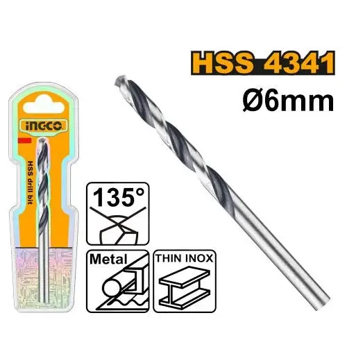 [toolsmart2632] HSS STEEL BIT 6MM INGCO (DBT1200604)