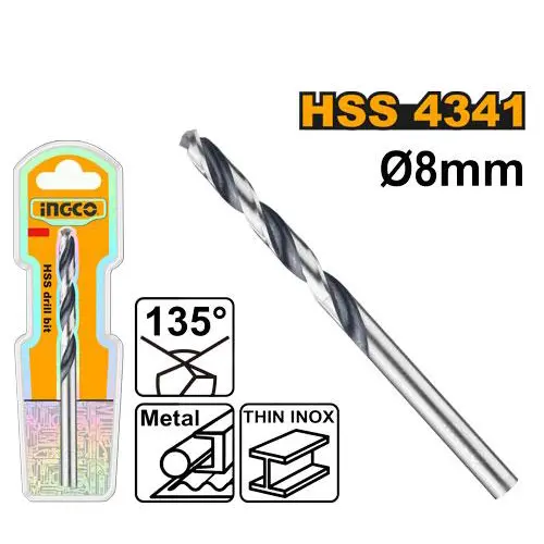 [toolsmart2633] HSS STEEL BIT 8MM INGCO (DBT1200804)