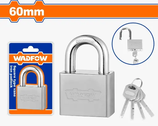 [ToolsMart1347] IRON PADLOCK SQUARE TYPE 60MM WADFOW (WPDS460)