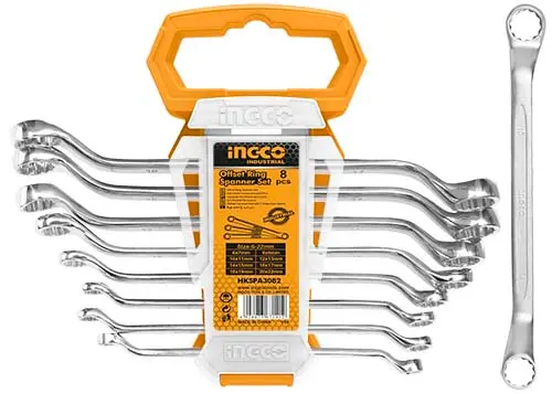 [ToolsMart406] OFFSET RING SPANNER SET 6-22MM (HKSPA3088)