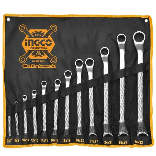 [ToolsMart3402] OFFSET RING SPANNER SET INGCO (HKSPA3142)