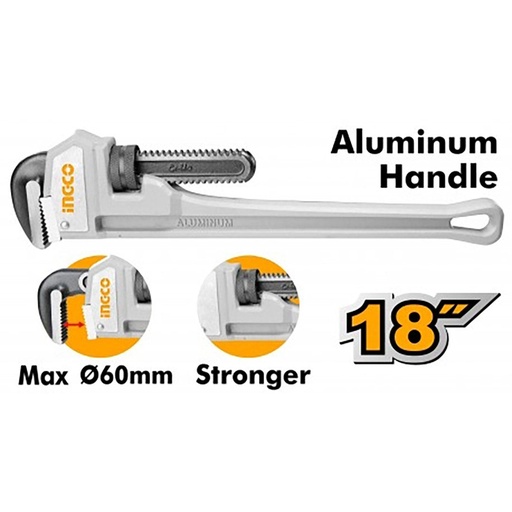 [ToolsMart3343] PIPE WRENCH 18" INGCO (HALPW0118) Alu