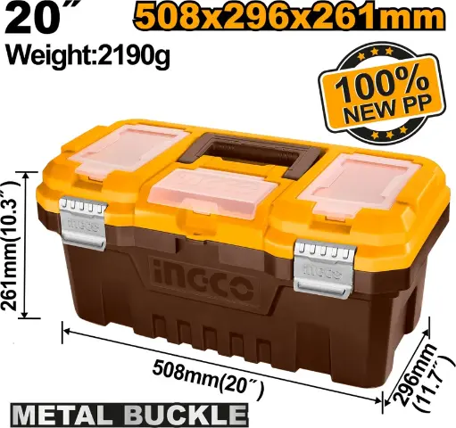 [ToolsMart3300] PLASTIC TOOL BOX 20" INGCO (PBX2002)