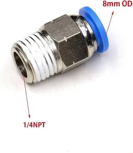 [ToolsMart2323] PUSH TO CONNECT FITTING 8MM 1/4 (JPC0802)