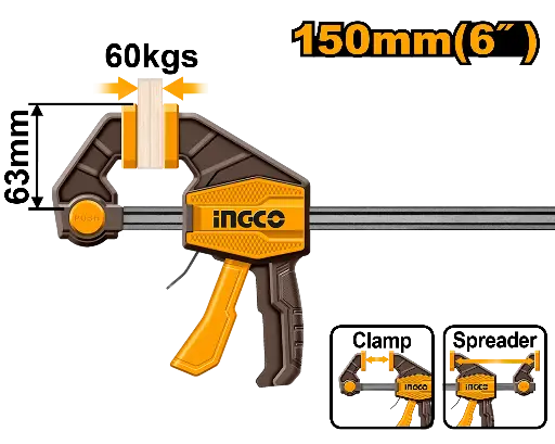 [toolsmart3484] QUICK BAR CLAMP 150MM 6" INGCO (HQBC01601)