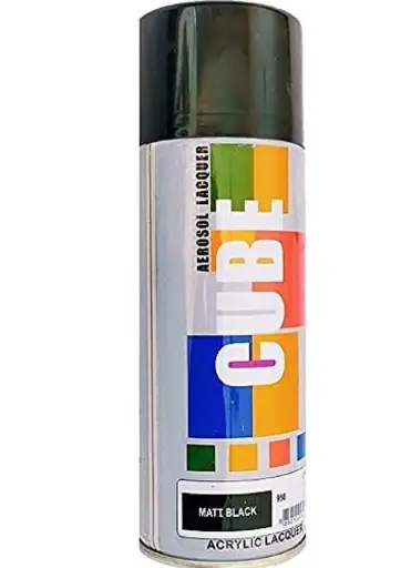 [ToolsMart1651] SPRAY COLOUR MATT BLACK CUBE