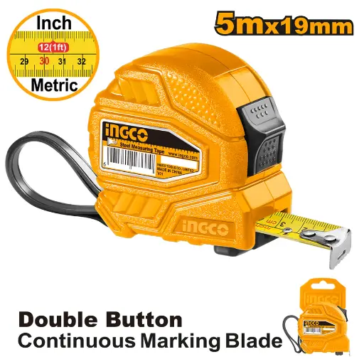 [ToolsMart2577] STEEL MEASURING TAPE 5MTR INGCO (HSMT26519)