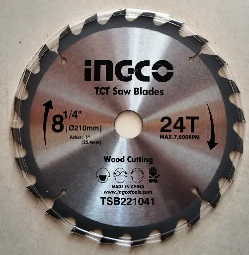 [toolsmart4219] T.C.T. SAW BLADE 8" 24T INGCO (BMS14002)