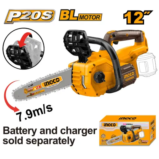 [WITHOUT B & C] CORDLESS CHAINSAW 12" INGCO (CGSLI20128)