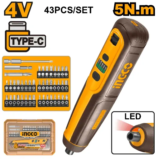 [toolsmart2089] CORDLESS SCREWDRIVER 4V INGCO (CSDLI04062)
