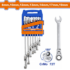 [toolsmart1614] 7 PCS FLEXIBLE RATCHET SPANNER SET WADFOW (WSP5207)
