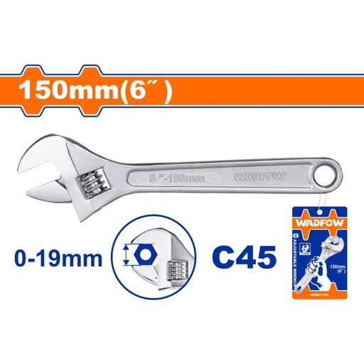 [toolsmart1664] ADJUSTABLE WRENCH 6" WADFOW (WAW1106)