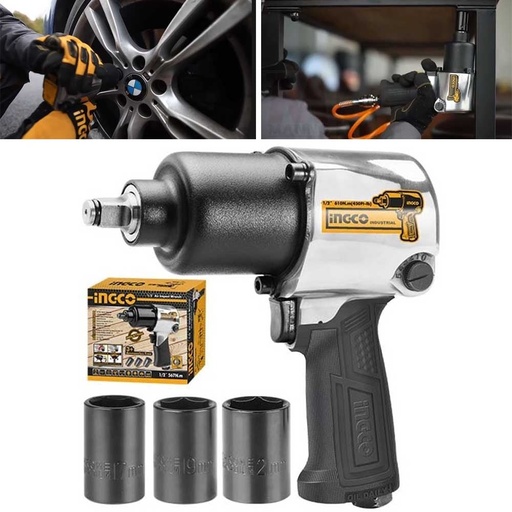 [ToolsMart3361] AIR IMPACT WRENCH 12.5MM 7000 RPM 1/2 Ingco (AIW12562)